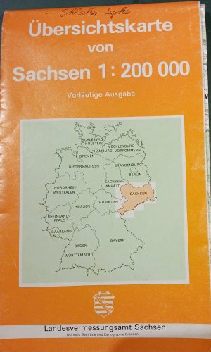 Übersichtskarte von Sachsen - 1:200000 - Vorläufige Ausgabe