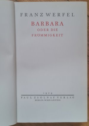 Barbara oder die Frömmigkeit.