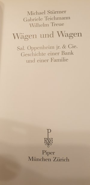 gebrauchtes Buch – Stürmer, Michael; Teichmann, Gabriele; Treue, Wilhelm – Wägen und Wagen