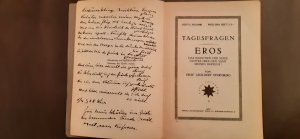 Eros. Das Rauschen der Seide Gottes über den Samt meines Herzens! - "Tagesfragen" Heft 1, Mai 1926.