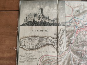 farbige Karte von Thüringen M 1: 15000 von Eisenach bis Eckardshausen, Ruhla, Thal, Farnroda, Wutha, Fischbach Mit Eisenbahn Linien Mit Abbildung: Die […]