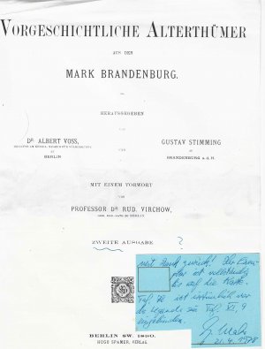 Vorgeschichtliche Alterthümer aus der Mark Brandenburg