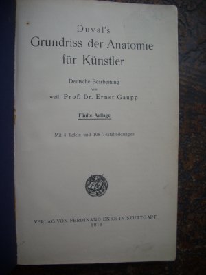 Duval`s Grundriss der Anatomie für Künstler