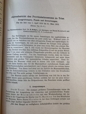 Bericht über die Verwaltung des Provinzialmusems Bonn / Trier 1918-1922, neu gebunden