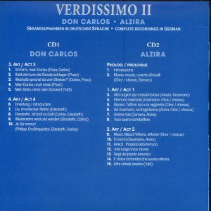 gebrauchter Tonträger – Dietrich Fischer-Dieskau, Josef Greindl – Verdi Verdissimo II, Don Carlos  - 2 Doppel-CD - Digitally remastered - 2 x2 CD Set