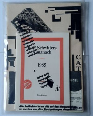 Kurt Schwitters Almanach 1985. (architektur & typographie, Anna Blume) Mit 7 Beilagen in original-versigelter, bedruckter, transparenter Plastiktasche