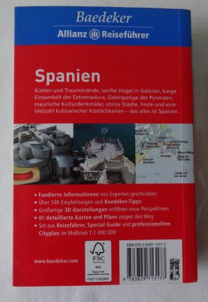 gebrauchtes Buch – Bourmer, Achim; Büscher – Baedeker Allianz Reiseführer Spanien Festland. Mit großer Reisekarte