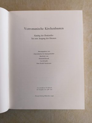 Vorromanische Kirchenbauten - Katalog der Denkmäler bis zum Ausgang der Ottonen - HAUPTBAND