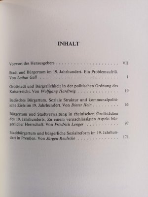 gebrauchtes Buch – Lothar Gall – Stadt und Bürgertum im 19. Jahrhundert