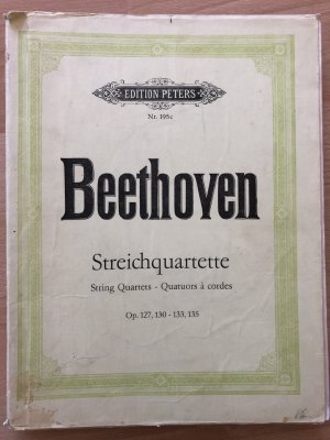 Beethoven Streichquartette Op. 127, 130 - 133, 135. Stimmensatz Edition Peters