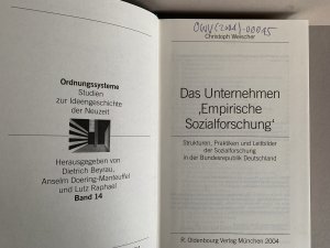 gebrauchtes Buch – Christoph Weischer – Das Unternehmen ‘Empirische Sozialforschung‘ - Strukturen, Praktiken und Leitbilder der Sozialforschung in der Bundesrepublik Deutschland