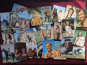 Sammlung von 75 Farb-Postkarten: Winnetou-Filme aus den 60er Jahren