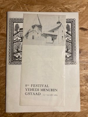 antiquarisches Buch – Edmond de Stoutz – 8me Festival Yehudi Menuhin Gstaad 13-29 août Oberland Bernois Suisse – 8 concerts en l´église de Saanen-Gstaad