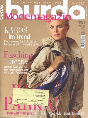 burda Modemagazin mit burda Nähjournal 2009 - 01 und allen Schnittbögen