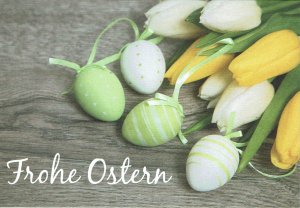 Grußkarte: Frohe Ostern mit Briefumschlag