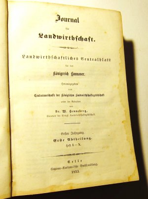 Journal für Landwirthschaft. Landwirthschaftliches Centralblatt für das Königreich Hannover