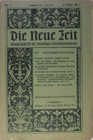 Carey und Bastiat [Erstveröffentlichung in der Neuen Zeit 22. Jahrgang 1903 - 1904, Nr. 27 S. 5 - 16]