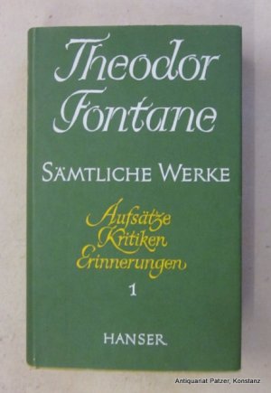 antiquarisches Buch – Theodor Fontane – Aufsätze und Aufzeichnungen