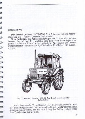 gebrauchtes Buch – Betriebsanleitung und Wartungsvorschriften Traktoren Belarus MTS 80 82