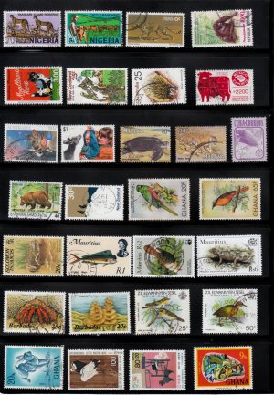 gebrauchtes Buch – Briefmarken-Lot – Briefmarken-Lot: Tiere Mix - 100 Briefmarken * echt gelaufen *