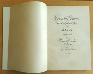 Erwin und Elmire. Ein Schauspiel mit Gesang. Komponiert von Anna Amalia 1776. Nach der in der Weimarer Landesbibliothek befindlichen handschriftlichen […]