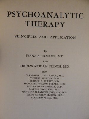 Psychoanalytic Therapy - Principles and Application