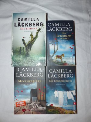 Paket mit 4 Büchern von Camilla Läckberg: Die Engelmacherin, Meerjungfrau, Der Leuchtturmwärter, Die Eishexe,