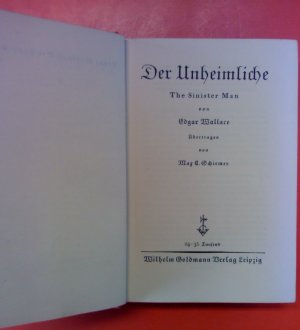 Der Unheimliche - The Sinister Man