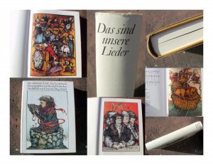 Das sind unsere Lieder. Ein Liederbuch. Herausgegeben von Hein & Oss Kröher. Mit 32 farbigen Bildern und 73 schwarzweißen Zeichnungen von Gertrude Degenhardt […]