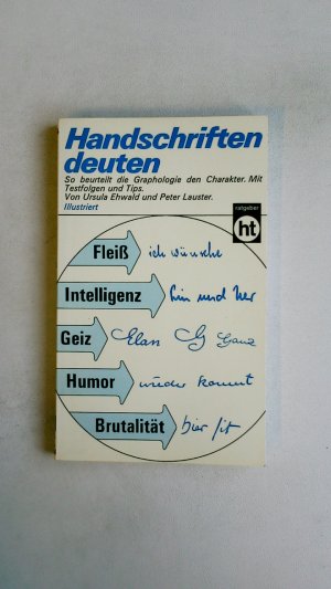 gebrauchtes Buch – Ehwald, Ursula; Lauster – HANDSCHRIFTEN DEUTEN.