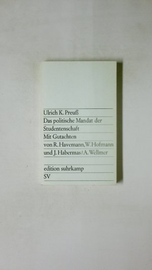 antiquarisches Buch – Ulrich K. Preuß – DAS POLITISCHE MANDAT DER STUDENTSCHAFT.