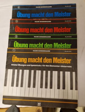 4 Hefte - Übung macht den Meister- Kleine Übungen und Spielstücke - für den Elementar-Unterricht - am Klavier - Nr 1,2,3,4