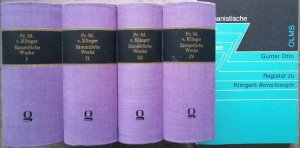 Sämmtliche / Sämtliche Werke , 12 Teile in 4 Bände, komplett plus: G. Otto: Register zu Klingers "Betrachtungen"