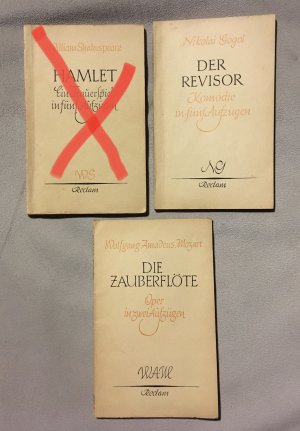 antiquarisches Buch – Mozart Gogol – Reclam Zauberflöte Revisor 2x Reclam Konvolut vintage