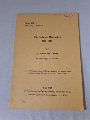 gebrauchtes Buch – J. Drimmel, E – Die Erdbeben Österreichs 1971 - 1980