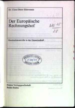 gebrauchtes Buch – Claus-Dieter Ehlermann – Der Europäische Rechnungshof