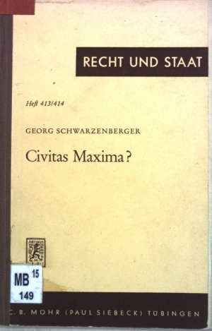 Civitas Maxima?; Recht und Staat in Geschichte und Gegenwart, Band 413/414