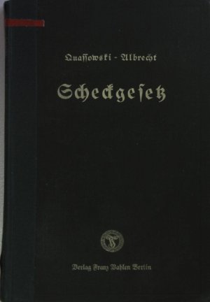 Scheckgesetz vom 14. August 1933.