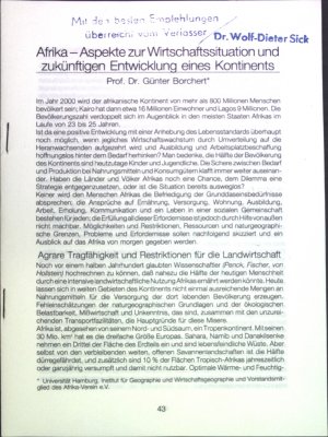 Afrika - Aspekte zur Wirtschaftssituation und zuzkünftigen Entwicklung eines Kontinents