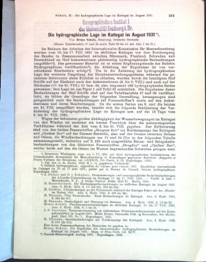 Die hydrographische Lage im Kattegat im August 1931