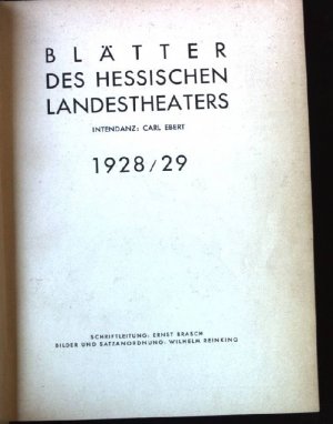 Blätter des Hessischen Landestheaters 1928/29