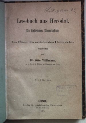 Lesebuch aus Herodot: ein historisches Elementarbuch (im Sinne des erziehenden Unterrichts)