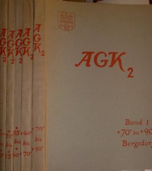 Zweiter Katalog der Astronomischen Gesellschaft für das Äquinoktium 1950 (AGK 2) (15 Bände KOMPLETT) - Bd.1 bis 15: Deklination Bergedorf/ Bonn.