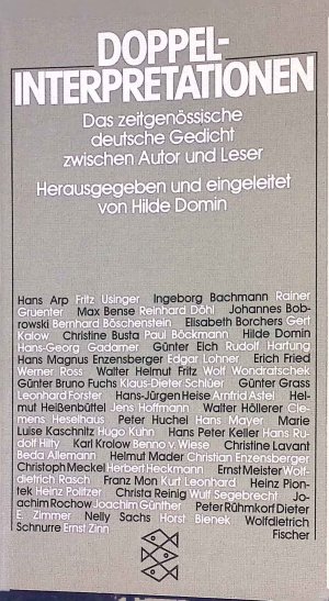 Doppelinterpretationen : das zeitgenössische deutsche Gedicht zwischen Autor und Leser. Nr.1060