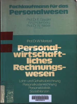 Personalwirtschaftliches Rechnungswesen Wolfgang Mentzel Buch