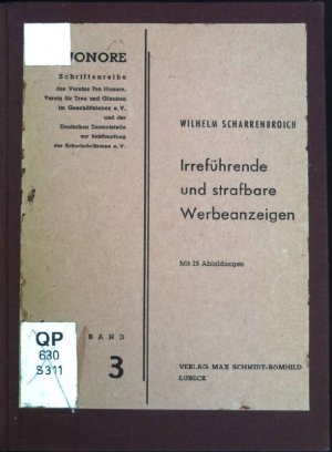 Irreführende und strafbare Werbeanzeigen Pro Honore, Band 3