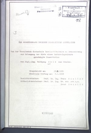 Der Wärmeübergang zwischen bearbeiteten Oberflächen; Dissertation