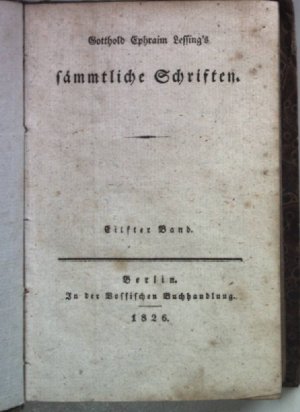 antiquarisches Buch – Gotthold Epharim Lessing's sämmtliche Schriften: Eilfter/ Zwölfter Band (in einem Buch)