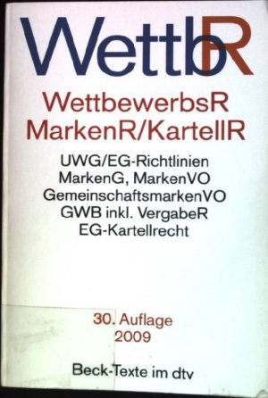 gebrauchtes Buch – Köhler, Helmut  – Wettbewerbsrecht und Kartellrecht : Textausgabe (Nr. 5009) Beck-Texte im dtv