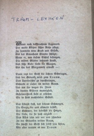 Traum-Lexikon/ Der Mystizismus und seine Influenzen (2 Teile in einem Buch KOMPLETT) Erläutet von Ch. Jeannehomme